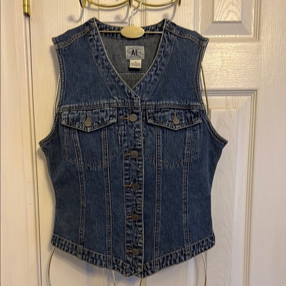 VINTAGE Y2K American Eagle Outfitters Denim Vest #518 - Picture 1 of 12